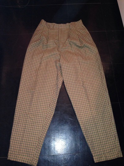 Plaid High-Waisted Pants 