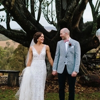 Chic V Neck Sleeveless Mermaid Lace Wedding Dress Bridal Gowns - Thumbnail 2