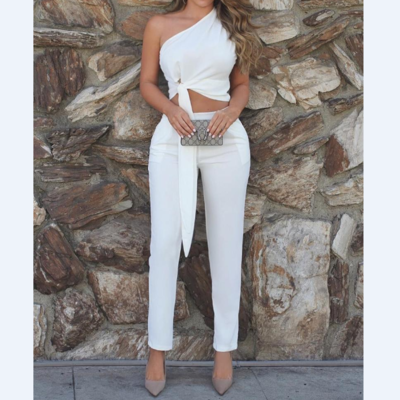 Sexy Vest White Two-Piece Set