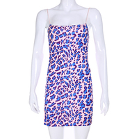 Cute Purple Leopard Spaghetti Strap Backless Mini Dress Party E-Girl Kawaii Korean Japanese Harajuku Chinese Retro Streetwear Aesthetic - Thumbnail 5