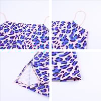 Cute Purple Leopard Spaghetti Strap Backless Mini Dress Party E-Girl Kawaii Korean Japanese Harajuku Chinese Retro Streetwear Aesthetic - Thumbnail 9