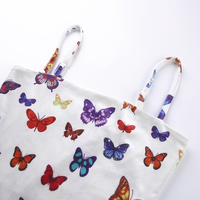 Cute Colorful Rainbow Butterfly Spaghetti Strap Bodycon Mini Dress Party E-Girl Kawaii Korean Japanese Harajuku Chinese Retro Streetwear Aesthetic - Thumbnail 8