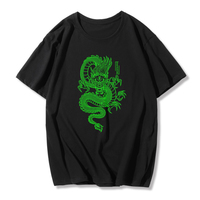 Cute Chinese Dragon Oversized Punk Goth Print Short Sleeve Shirt Tee T-shirt E-Girl Kawaii Korean Japanese Harajuku Chinese Retro Streetwear Aesthetic - Thumbnail 5
