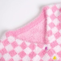 Cute Plaid Checkered Crop Sweater Cardigan Top Long Sleeve Knit E-Girl Kawaii Korean Japanese Harajuku Chinese Retro Streetwear Aesthetic - Thumbnail 3