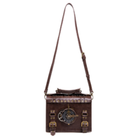 Steampunk Leather Crossbody Bag - Thumbnail 4