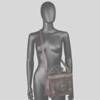 Steampunk Leather Crossbody Bag - Thumbnail 5