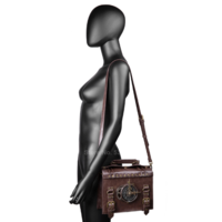 Steampunk Leather Crossbody Bag - Thumbnail 6