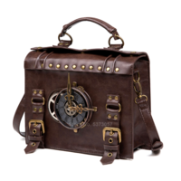 Steampunk Leather Crossbody Bag - Thumbnail 7