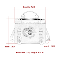 Steampunk Leather Crossbody Bag - Thumbnail 9