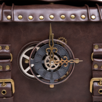 Steampunk Leather Crossbody Bag - Thumbnail 8