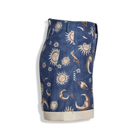 Cute Sun Moon Star Planet Pattern Loose Denim Shorts Bottom E-Girl Kawaii Korean Japanese Harajuku Chinese Retro Streetwear Aesthetic - Thumbnail 3