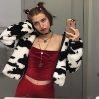Cute Cow Animal Print Faux Fur Coat Jacket Zipper Sweater Jumper Casual E-Girl Kawaii Korean Japanese Harajuku Chinese Retro Streetwear Aesthetic - Thumbnail 4