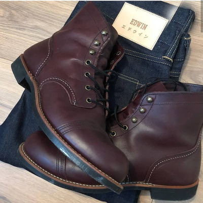 Men's Ankle Boot, Men's Purple Cap Toe Leather Lace Up Casual Boot.