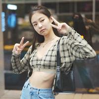 Cute 2 Pcs Gingham Plaid Sweater Knit Button Up Crop Top Shirt Tee T-shirt E-Girl Kawaii Korean Japanese Harajuku Chinese Retro Streetwear Aesthetic - Thumbnail 3