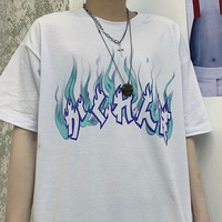 Cute Graphic Letter Graffiti Art Top Short Sleeve Shirt Tee T-shirt E-Girl Kawaii Korean Japanese Harajuku Chinese Retro Streetwear Aesthetic - Thumbnail 7