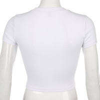 Cute Sexy Tiger Vintage Ribbed Print Graphic Crop Top Shirt Tee T-shirt E-Girl Kawaii Korean Japanese Harajuku Chinese Retro Streetwear Aesthetic - Thumbnail 3