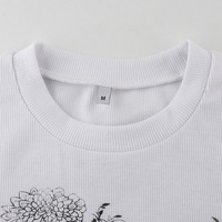 Cute Sexy Tiger Vintage Ribbed Print Graphic Crop Top Shirt Tee T-shirt E-Girl Kawaii Korean Japanese Harajuku Chinese Retro Streetwear Aesthetic - Thumbnail 5