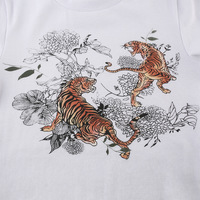Cute Sexy Tiger Vintage Ribbed Print Graphic Crop Top Shirt Tee T-shirt E-Girl Kawaii Korean Japanese Harajuku Chinese Retro Streetwear Aesthetic - Thumbnail 6
