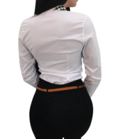 Woman Fashion Lapel Shirt Top Tee - Thumbnail 4