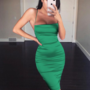 Women Sexy Sleeveless Bandage Strap Dress-2