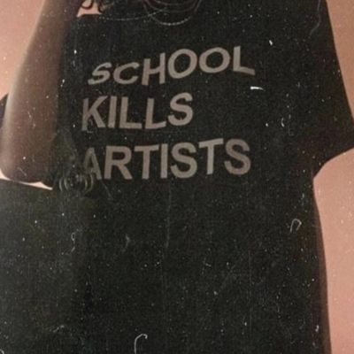 Free shipping-"school kills artists" tee - Thumbnail 2