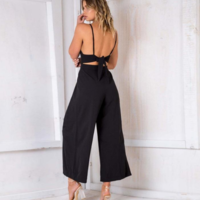 Sexy V-neck Sling Loose Backless Rompers Jumpsuit - Thumbnail 2