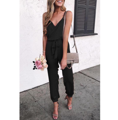 Sling Sexy V-neck Belt Jumpsuit