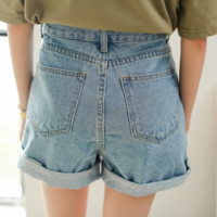 New Spring Summer Women Denim Shorts - Thumbnail 2