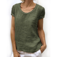 Round Neck Short-Sleeved T-Shirt - Thumbnail 1