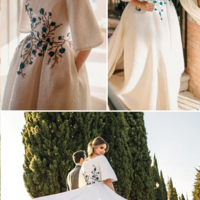 Beautiful Wedding Dresses Bateau Embroidery Romantic Half Sleeve Bridal Gown，593 - Thumbnail 1