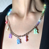 COLOURED "PLAYBOY" "SINNER" NECKLACE - Thumbnail 1