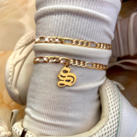 A-Z LETTER ANKLET BRACELET - Thumbnail 1