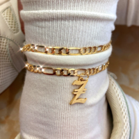 A-Z LETTER ANKLET BRACELET - Thumbnail 3