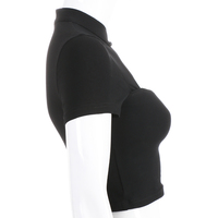 Cute Sexy Casual Black Hallow Out Crop Top Short Sleeve Shirt Tee T-shirt E-Girl Kawaii Korean Japanese Harajuku Chinese Retro Streetwear Aesthetic - Thumbnail 4