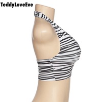 Cute Sexy Zebra Animal Print Sleeveless Halter Crop Top Shirt Tee T-shirt E-Girl Kawaii Korean Japanese Harajuku Chinese Retro Streetwear Aesthetic - Thumbnail 6