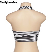 Cute Sexy Zebra Animal Print Sleeveless Halter Crop Top Shirt Tee T-shirt E-Girl Kawaii Korean Japanese Harajuku Chinese Retro Streetwear Aesthetic - Thumbnail 7