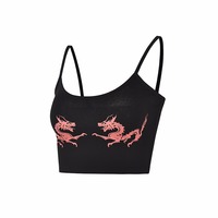 Cute Sexy Casual Dragon Sleeveless Tank Crop Top Shirt Tee T-shirt E-Girl Kawaii Korean Japanese Harajuku Chinese Retro Streetwear Aesthetic - Thumbnail 6