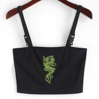 Cute Sexy Dragon Buckle Vest Tube Crop Top Cami Tank Shirt Tee T-shirt E-Girl Kawaii Korean Japanese Harajuku Chinese Retro Streetwear Aesthetic - Thumbnail 7