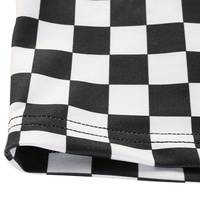 Cute Sexy Black White Checkered Plaid Tank Cami Crop Top Shirt Tee T-shirt E-Girl Kawaii Korean Japanese Harajuku Chinese Retro Streetwear Aesthetic - Thumbnail 6