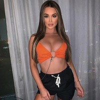 Cute Sexy Backless Bandage Halter Tank Cami Crop Top Shirt Tee T-shirt E-Girl Kawaii Korean Japanese Harajuku Chinese Retro Streetwear Aesthetic - Thumbnail 3