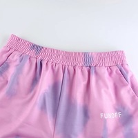 Cute Colorful Tie Dyed Print Casual Sweat Short High Waisted Pants Bottom E-Girl Kawaii Korean Japanese Harajuku Chinese Retro Streetwear Aesthetic - Thumbnail 1