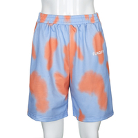 Cute Colorful Tie Dyed Print Casual Sweat Short High Waisted Pants Bottom E-Girl Kawaii Korean Japanese Harajuku Chinese Retro Streetwear Aesthetic - Thumbnail 4