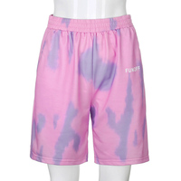 Cute Colorful Tie Dyed Print Casual Sweat Short High Waisted Pants Bottom E-Girl Kawaii Korean Japanese Harajuku Chinese Retro Streetwear Aesthetic - Thumbnail 6