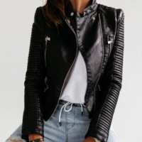 Gothic Punk PU Leather Black Jacket - Thumbnail 2