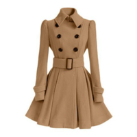 A Line Double Breasted Trench Coats - Thumbnail 3