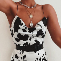 Fashion Sling Printed Sleeveless Dress - Thumbnail 1