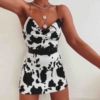 Fashion Sling Printed Sleeveless Dress - Thumbnail 3