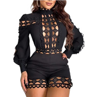 Sexy Women's Printed Fashion Button Casual Jumpsuit - Thumbnail 1