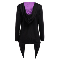 Moon Child Black Gothic Trench Style Jacket - Thumbnail 2