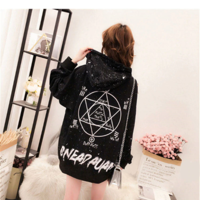 Pentagram harajuku casual high street hoodie sweatshirt